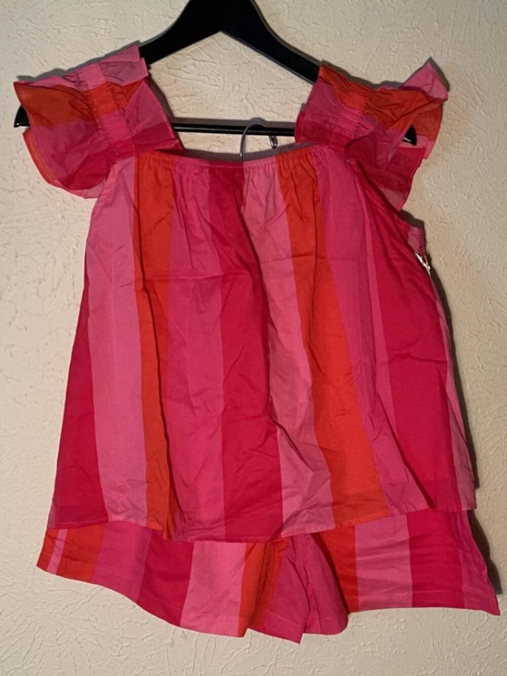 2-piece J.Marie NWT Pink and Orange Striped Top & Shorts Set | Size Small